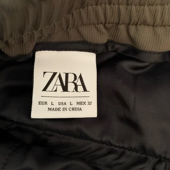 Zara Army Green Cuffed Drawstring Pants - Picture 7 of 11